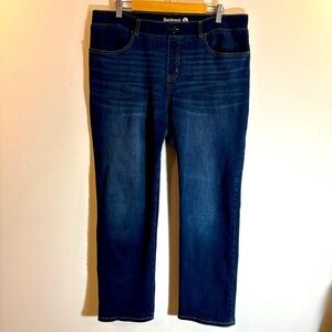 BETABRAND Sz XLP Pull On  Stretch Comfort Elasticized Waistband Mid-Wash Jeans